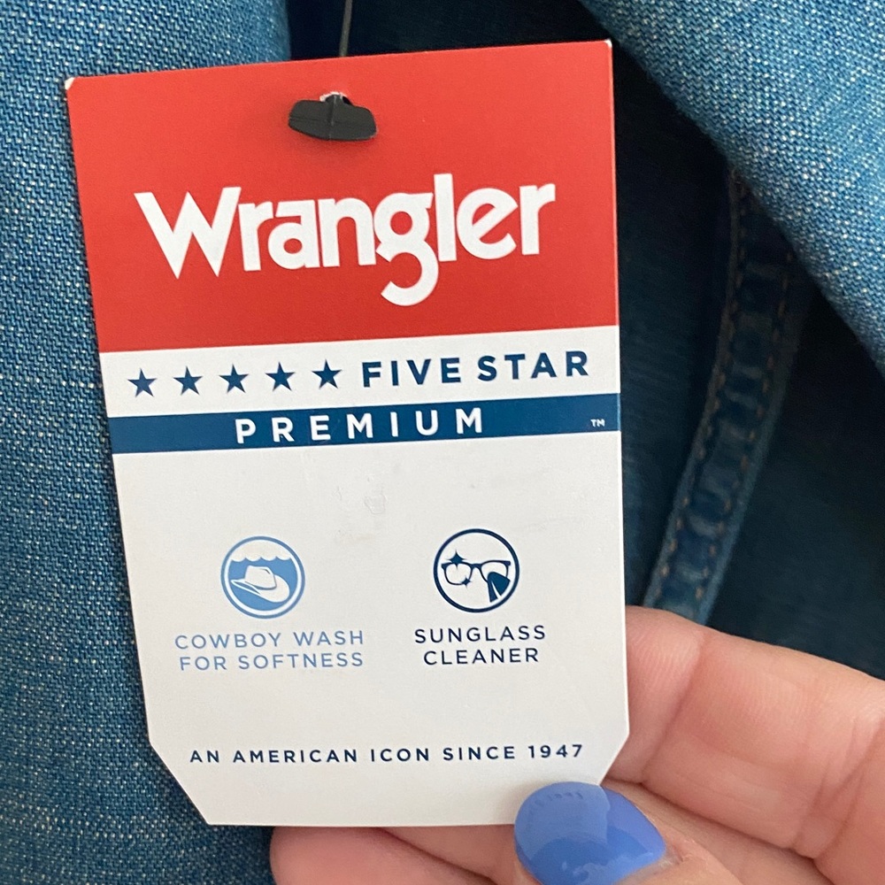 NWT Wrangler Blue Lightweight Denim Shirt Jacket - Picture 7 of 7